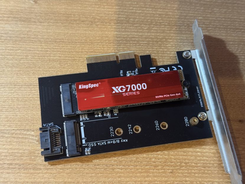 KingSpec XG7000を拡張カードに取り付け
